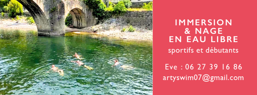ArtySwim Aubenas nage en rivière, nage en eau libre, nage en eau froide, ateliers artistiques
